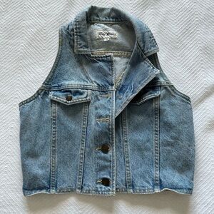 Vintage denim cropped vest